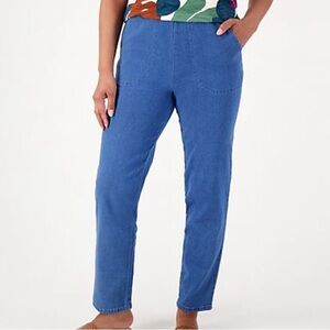 Denim & Co. Original Waist Stretch Regular
Side Pocket Pant-Core